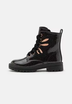 Friboo Členkové Šnurovacie Čižmy - Black