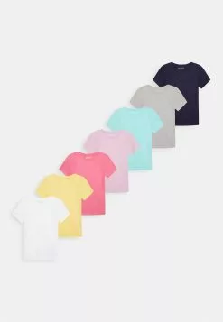 Friboo Girl Basic Tee7 Pack - Základné Tričko - Multi Coloured /Dark Blue /Grey